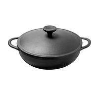 GUHPZA Cocotte en Fonte Antiadhésive avec 2 Poignées Et Couvercle Épais, Cuisinière À Gaz À Induction, Marmite À Induction Universelle De 25,7 Cm