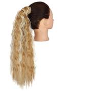 GUHPZA Extensions De Cheveux Synthétiques, Chignon Décoiffé, Bouclé, Ondulé, Queue De Cheval, Accessoires pour Cheveux pour Femmes.,Q19-27H613-22in(55cm)