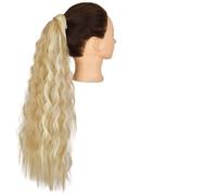 GUHPZA Extensions De Cheveux Synthétiques, Chignon Décoiffé, Bouclé, Ondulé, Queue De Cheval, Accessoires pour Cheveux pour Femmes.,Q19-18h613-22in(55cm)