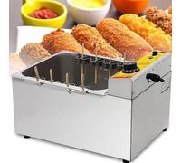 GUHPZA Friteuse Électrique Professionnelle, Friteuse À Corn Dogs 12 L, Friteuse Électrique Multifonction pour Restaurant, Adaptée Aux Fast-Foods Et Snack-Bars