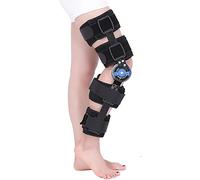 GUHPZA Genouillère Articulée Réglable Rom, Attelle D'Immobilisation Post-Opératoire pour Blessure À La Rotule, Protection Orthopédique Médicale - Attelle De Genou Stabilisatrice Complète,Black-M