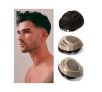 GUHPZA Perruque pour Homme, Postiche De Remplacement Capillaire en Cheveux Humains, Postiche Adhésif Longue Durée, Système De Postiches, Postiches De Remplacement Cap,Lightest Brown