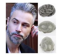 GUHPZA Perruques pour Hommes Perruques Courtes en Cheveux Humains pour Hommes Unité De Cheveux Prothétiques Système De Remplacement De Perruques pour Hommes Postiches,One Color-6x8