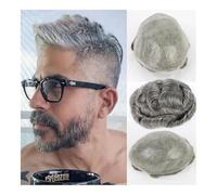GUHPZA Perruques pour Hommes, Postiches, Postiches Indiens, Prothèses Capillaires Complètes pour Hommes, Systèmes De Remplacement Capillaire pour Hommes,One Color-7x10