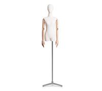 GUHPZA Torse De Mannequin Féminin, Modèle Standard avec Tête Et Bras, Présentoir pour Vitrine De Magasin De Vêtements, Hauteur Réglable, 3 Couleurs,