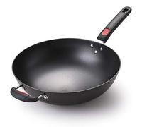 GUHPZA Wok en Fonte Non Revêtue À Fond Rond, Poêle À Gaz Concave Spéciale en Fonte À L'Ancienne, Poêles Antiadhésives, Poêle À Frire Antiadhésive, Poêle À Frire en Pi,59.5x34x11cm Cast Iron