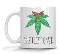 Gui, Drôle De Noël, Marijuana, Feuille De Cannabis Tasses À Thé Élégantes Tasse Céramique Mug Pour Travail Cuisine Boissons Chaudes 330Ml