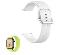 GUIBEIZU Bracelet de rechange en silicone classique compatible avec montre connectée SaveFamily SaveWatch Plus de 1,72 pouces, blanc, Grande, Moderne
