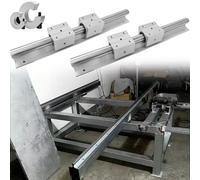 Guidage Linéaires Rail Kit Rails Linéaires CNC, Rails Guidage Linéaires 600 1000 2000 Mm Avec Tige, Bloc Paliers Entièrement Supportés, Rails Coulissants Sécables Machines(SBR20,Length 1400mm)