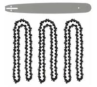 Guide 20 Pouces (50 cm) pour tronçonneuse - FOLAYA - Lot de 3 chaînes 76 maillons - Blanc