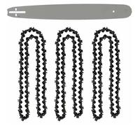 Guide 20 Pouces (50 cm) pour tronçonneuse- Lot de 3 chaînes 76 maillons - Blanc