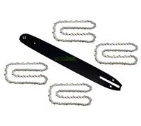 Guide-chaîne 40 cm 1,3 mm 3/8" 57 TG + 4 chaînes compatibles avec tronçonneuse AL-KO (ALKO) CS 4030