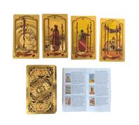 Guide classique des cartes de tarot - 12 cm * 7 cm (4,7 po * 2,8 po) 80 cartes de tarot au soleil doré pour débutants - cartes de tarot multimodales d'origine - cartes de tarot imperméables et résista