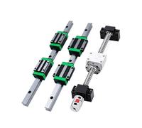 Guide coulissant linéaire miniature 4 Blocs Coulissants HGW20CC + 2 Rails De Guidage Linéaires HGR20 + 1 Kit Vis À Billes SFU1605(800mm)