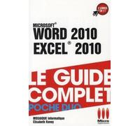 Guide cplt poche duo word 2010 excel 20 - Mosaique Informatique - Micro Application - broché - Guide