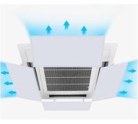 Guide d'air de climatisation centrale, accessoires de sortie d'air for unité de plafond Guide d'air de soufflage anti-direct réglable 4 pièces.(Color:Bianco,Size:90cm)