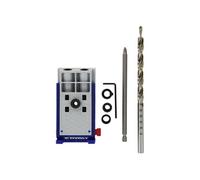 TIVOLY - Kit Assemblage "Invisible" - Guide Perçage Angle 15° + Foret Etagé Ø 9,5 mm + Embout de Vissage PZ2 + 3 Canons de Perçage Ø 6-8-10mm + Butée + Clé Allen