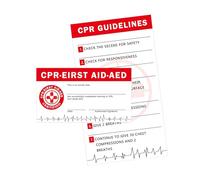 Guide de 30 pochettes pour RCR et premiers secours, cartes de certification AED 5,1 x 8,9 cm, informations médicales d'urgence, cartes de contact, cartes d'identité de taille portefeuille, guide de