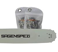 Guide de 35cm 3/8" 52 maillons 1,3mm et 2 chaînes à gouge carrée pour Husqvarna 135 Mark II