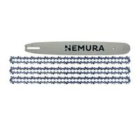 Guide de 50cm + 3 Chaînes de tronçonneuse - Nemura - Pas 3/8 - Jauge 0.58 (1.5mm)