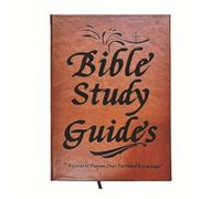 Guide de 66 pages pour l'étude de la Bible, avec impression créative de la Bible, couverture en cuir PU, carnet de notes, papier épais pour notes et copies de la Bible, aide à la croissance