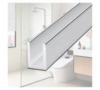 Guide de bas de porte de douche, profil de canal en U réglable pour panneaux de verre, longueur personnalisée de 83,8 cm à 2,3 m, empêche le verre de glisser et de cliquetis