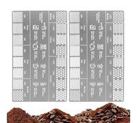 Guide De Broyage Du Café En Acier Inoxydable | 2 Cartes Référence Broyage | Guide De Mesure Des Grains Comparaison De Grain Pour Café Maison Bureau Voyage