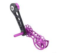 Guide de chaîne de vélo en aluminium anti-chute violet noir | Alliage usiné CNC, léger pour une durabilité, compatible avec une seule vitesse, design anti-chute, prêt pour tout-terrain
