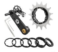 Guide de chaîne de vélo et roue libre avec construction robuste en acier inoxydable et aluminium (17T)