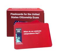 Guide de citoyenneté américaine, test de naturalisation, cartes flash d'étude de 8,9 x 6,4 cm, design double face, sujets complets, matériau de préparation facile pour comprendre la pratique d'examen