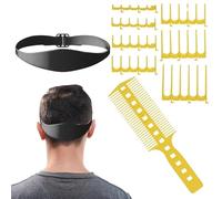Guide de coupe de cheveux, guide de coupe de cheveux à domicile - Kit de, modèle de bande en silicone, accessoires de 7 dents de peigne et outil de coiffure