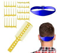 Guide de coupe de cheveux | Guide de coupe de cheveux réglable et gabarit de rasage de décolleté - Kit de cheveux de coiffeur, pochoir en silicone pour cheveux, accessoires à 7 dents