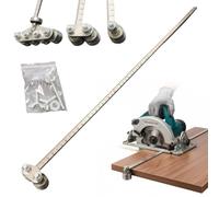 Guide de coupe de précision en acier inoxydable - Rail de guidage réglable et étriers de positionnement pour des mesures précises et une coupe facile du bois avec rail de guidage de scie circulaire