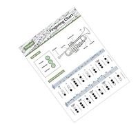 Guide de doigté portable en papier enduit pour trompette - Tableau d'entraînement de la musique - Aide à l'enseignement de la musique pour étudiant