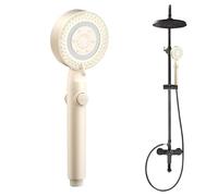 Guide de douche sous pression, pommeau de douche puissant, de douche de salle de bain réglable à 5 modes | Pulvérisateur de salle de bain de filtration multicouche pour dortoir d'hôtel à cas