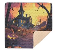 Guide de fête d'Halloween mignon et pliable pour bébé Tapis d'activités pour sol portable pour bébé et nourrisson, 127 x 127 cm