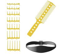 Guide de fondu pour les tondeuses à cheveux - Guide de coupe des cheveux réglable et modèle de rasage du décolleté,7 accessoires de dents de peigne, 1 modèle de bande en silicone et 1 peigne pour une