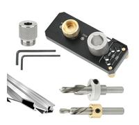 Guide de forage pour trous droits | Avec curseur, guide de perçage en profilé en aluminium, jauge de perçage de trou d'accès | Positionneur de guidage de trou droit pour outil de perforation de