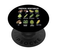 Guide de la Carte botanique des légumes tropicaux PopSockets PopGrip Adhésif