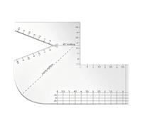 Guide de matelassage en acrylique transparent, règle de couture, forme incurvée, modèle de patchwork, règle avec échelle de mesure pour la fabrication de pochettes à fermeture éclair, couture en roi