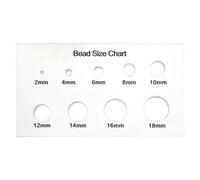 Guide de mesure des perles en acrylique transparent - 9 trous gradués de 2 à 18 mm - Outil de mesure de perles essentiel pour travaux manuels