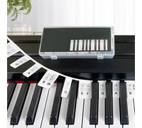 Guide de note de piano 88 touches, étiquette de guide de note de piano pour les débutants et les enfants à apprendre, réutilisables sans autocollants, est livré avec une boîte (noir)