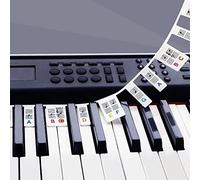 Guide de note de piano 88 touches, étiquette de guide de note de piano pour les débutants et les enfants à apprendre, réutilisables sans autocollants, est livré avec une boîte (Couleur)