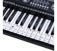 Guide de notes de piano pour les étiquettes notes clavier piano pour débutant, amovible, 88/61/49/37 autocollants transparents et amovibles pour les débutants et les étudiants ou les enfants