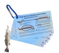 Guide de nouage de nœuds, carte d'instructions de poche de pêche, tableau de référence de pêche à la ligne de 5,9 cm avec instructions visuelles faciles (français non garanti), approvisionnement de