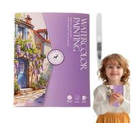 Guide de peinture aquarelle - Leçons joyeuses pour le monde, livre pratique illustré | Set de 12 couleurs avec pinceau, fournitures artistiques pour, adultes et jeunes