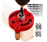 Guide de perçage auto-centre réglable - Dispositif de perçage portable pour trous droits - Outil de menuiserie à poursuite élevée pour une utilisation dans les usines de meubles - Kit parfait pour