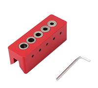 Guide de perçage d'angle pour le travail du bois, gabarit de chevilles, outil de localisation précis des trous pour les projets de menuiserie, alliage d'aluminium rouge 10cm 282g