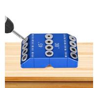 Guide de perçage d'angle pour poteaux en bois, gabarit de perçage en alliage d'aluminium 30/45/90° avec 4 tailles de trous (3/16", 1/4", 5/16", 3/8"), compatible avec