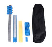 Guide de perçage de poinçon, outil de gabarit de matériel d'armoire, guide de perçage du bois multifonction précis en alliage d'aluminium, avec règle horizontale et connexion de règle verticale